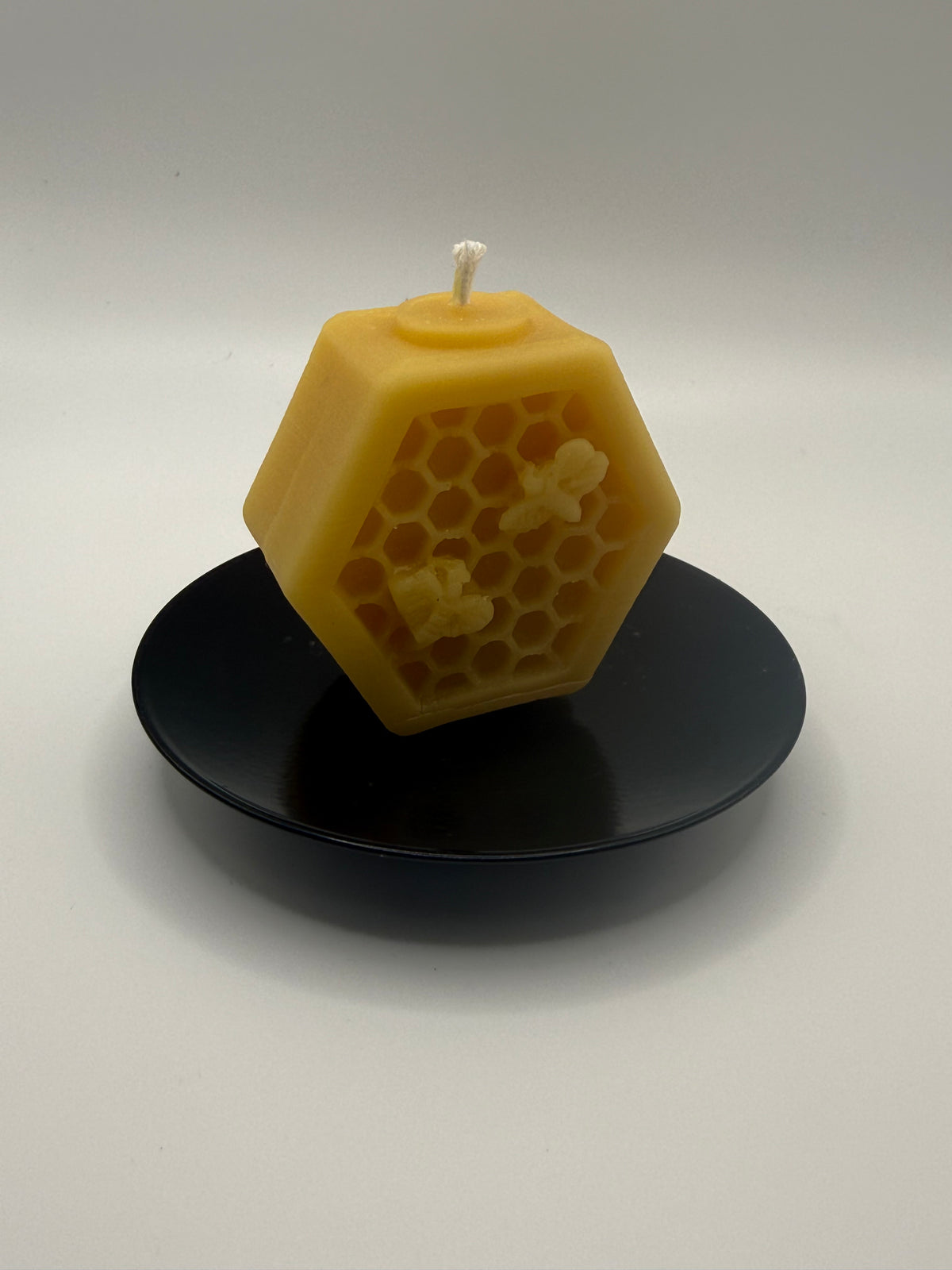 Beeswax Candle - "Hexacomb with Bee"
